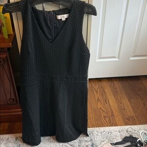 LOFT Black Dress with Dotted Texture